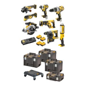 DEWALT Akku-Schlagbohrschrauber-Set 18V / 5Ah DCD 996, DCF 887, DCH 273, DCG 405, DCS 367, DCS 356, DCS 565, DCL 050, DCB 184