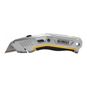 DEWALT Arbeitsmesser mit einziehbarer Klinge, Vollmetallgehäuse inkl. 5 induktionsgehärteten Ersatzklingen DWHT10319-0