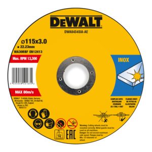 DEWALT High Performance Trennscheibe 115x3x22,23mm Inox Typ 42 (gekröpft) DWA8434SIA-AE