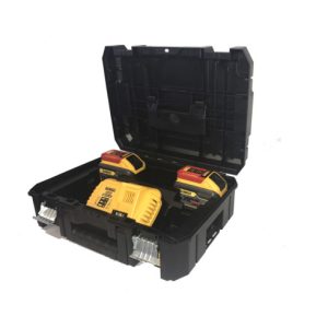DEWALT XR Flexvolt Akku-Starter-Set, 54V / 162 Wh, inkl. 2x Akku und 1x Schnellladegerät DCB118-QW, komplett in T STAK™-Box II