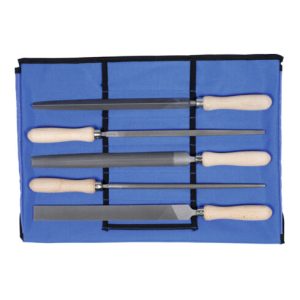 Dick Vielzweck-Feilensatz 5-teilig in Rolltasche Hieb 2, mit Holzheft, Länge ohne Angel: 250 mm