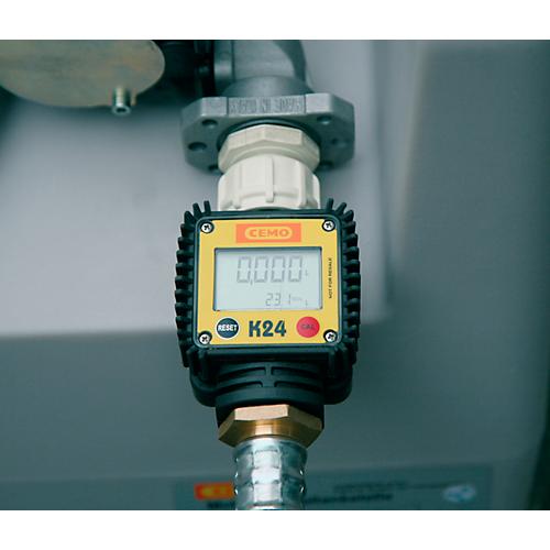 Digitaler Durchflusszähler K24 für mobile Tankstellen CEMO DT-Mobil Easy 200 l, Durchflussmenge 40 l/min, Kunststoff, schwarz-gelb