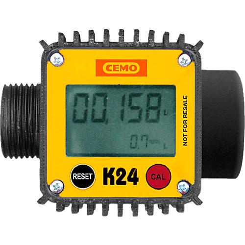 Digitaler Durchflusszähler K24 für mobile Tankstellen CEMO DT-Mobil Easy 210, 440 und 440/50 l, Durchflussmenge 40 l/min, Kunststoff, schwarz-gelb