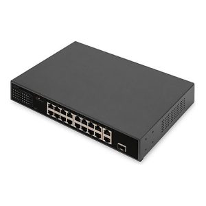 DIGITUS – Switch – unmanaged – 16 x 10/100 (PoE) + 1 x 10/100/1000 (Uplink) + 1 x 10/100/1000/SFP – an Rack montierbar – PoE (185 W) DIGITUS – Switch – unmanaged – 16 x 10/100 (PoE) + 1 x 10/100/1000 (Uplink) + 1 x 10/100/1000/SFP – an Rack montierbar – PoE (185 W)