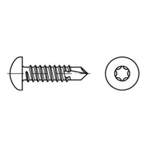 DIN 7504 Form ME Linsenkopf-Bohrschraube VG 6,3×22 Stahl galvanisch verzinkt T30