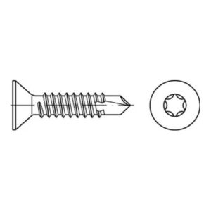 DIN 7504 Form PE Senkkopf-Bohrschraube VG 6,3×60 Stahl galvanisch verzinkt T30