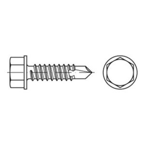 DIN 7504/ISO 15480 Form K Sechskant-Bohrschraube VG 6,3×22 Stahl galvanisch verzinkt m. Flansch