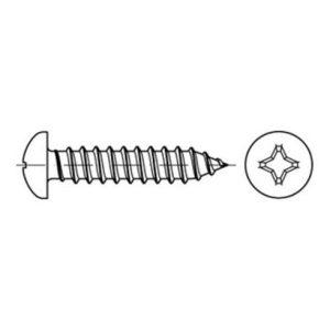 DIN 7981 Form F Linsenkopf-Blechschraube VG 3,5×16 Edelstahl A2 blank PH