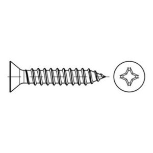 DIN 7982 Form C Senkkopf-Blechschraube VG 2,2×13 Stahl galvanisch verzinkt PH