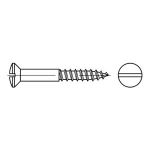 DIN 95 LinsenSenkkopf-Holzschraube 6×25 Edelstahl A2 blank Schlitz
