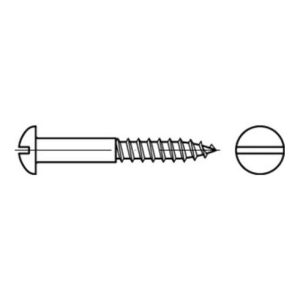 DIN 96 Halbrund-Holzschraube 6×100 Edelstahl A2 blank Schlitz