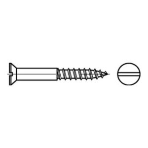 DIN 97 Senkkopf-Holzschraube 6×80 Edelstahl A2 blank Schlitz
