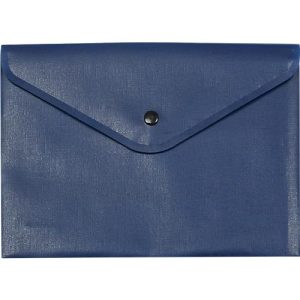 Dokumententasche FolderSys, schwarzer Druckknopfverschluss, Polypropylen, Format A5, blau, 10 Stück