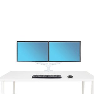 Doppel-Monitorarm ERGOTRON LX, f. zwei Bildschirme nebeneinander, bis 27′, 360°-Rotation, Tischhalterung, weiß