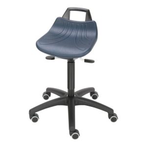 Drehhocker m.Rollen PU-Schaum blau Sitz-H.520-710mm