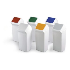 Durable Abfallbehälter SQUARE 40l Weiß/Grau Durable Abfallbehälter SQUARE 40l Weiß/Grau