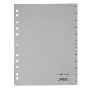 Durable Kunststoffregister, Monate Dez.-Jan., grau Durable Kunststoffregister, Monate Dez.-Jan., grau