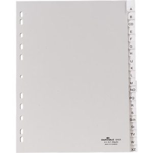 Durable PP-Register mit Wechseltaben, Buchstaben/Zahlen A-Z./1-20, grau