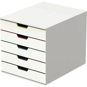 Durable Schubladenbox Varicolor, 5 Schübe, DIN C4, grau/weiß Durable Schubladenbox Varicolor, 5 Schübe, DIN C4, grau/weiß