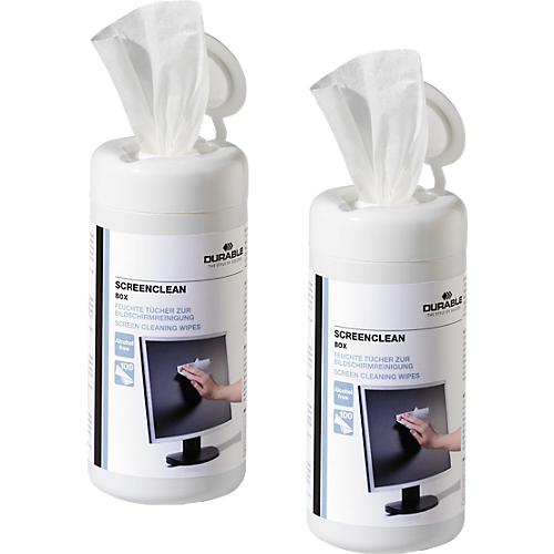 Durable Screenclean, feucht, 2 Dosen á 100 Tücher