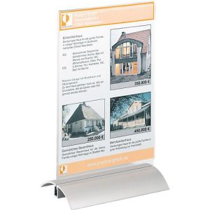 Durable Tischaufsteller, Acrylhalter und Aluminium-Fuß, DIN A5 Durable Tischaufsteller, Acrylhalter und Aluminium-Fuß, DIN A5