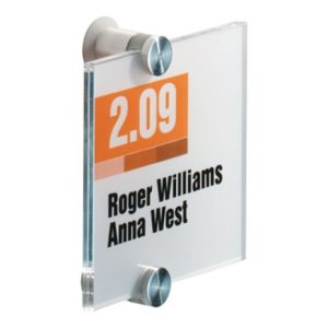Durable Tür-/Infoschild B105xH105mm Sichtfenster Acryl 2 Einlagefolien .Montagematerial