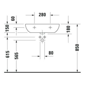 Duravit Waschtisch D-CODE mit Überlauf, Hahnlochbank, 1 Hahnloch 600 x 460 mm weiß Duravit Waschtisch D-CODE mit Überlauf, Hahnlochbank, 1 Hahnloch 600 x 460 mm weiß