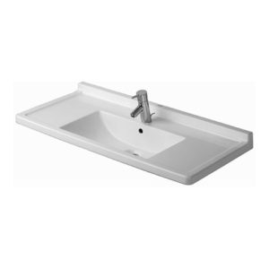 Duravit Waschtisch STARCK 3 mit Überlauf, Hahnlochbank 1 Hahnloch, 1050 x 485 mm weiß Duravit Waschtisch STARCK 3 mit Überlauf, Hahnlochbank 1 Hahnloch, 1050 x 485 mm weiß