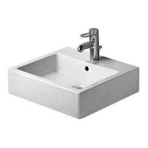 Duravit Waschtisch VERO mit Überlauf, Hahnlochbank, 500 x 470 mm, geschliffen 1 Hahnloch weiß Duravit Waschtisch VERO mit Überlauf, Hahnlochbank, 500 x 470 mm, geschliffen 1 Hahnloch weiß