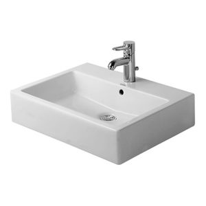 Duravit Waschtisch VERO mit Überlauf, Hahnlochbank, 600 x 470 mm, geschliffen 1 Hahnloch weiß Duravit Waschtisch VERO mit Überlauf, Hahnlochbank, 600 x 470 mm, geschliffen 1 Hahnloch weiß