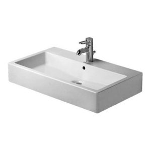 Duravit Waschtisch VERO mit Überlauf, Hahnlochbank, 800 x 470 mm, geschliffen 1 Hahnloch weiß Duravit Waschtisch VERO mit Überlauf, Hahnlochbank, 800 x 470 mm, geschliffen 1 Hahnloch weiß