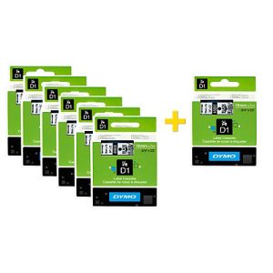 DYMO® Schriftbandkassette 45803, 19 mm breit, weiß/schwarz, 6 + 1 GRATIS DYMO® Schriftbandkassette 45803, 19 mm breit, weiß/schwarz, 6 + 1 GRATIS
