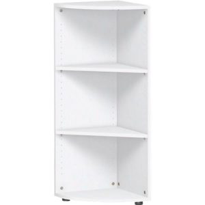 Eckabschlussregal PALENQUE, 3 OH, B 400 x T 400 x H 1104 mm, weiß