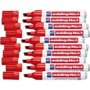 edding No.1 permanent Marker, 10 Stück, rot