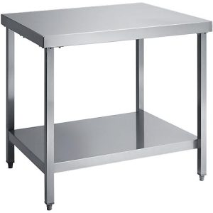 Edelstahl-Arbeitstisch, mit Boden, 1200 x 700 x 850 mm Edelstahl-Arbeitstisch, mit Boden, 1200 x 700 x 850 mm