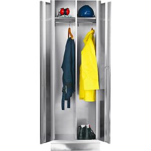 Edelstahl-Kleiderschrank, B 600 mm, mit Füße Edelstahl-Kleiderschrank, B 600 mm, mit Füße