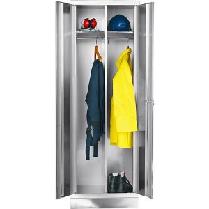 Edelstahl-Kleiderschrank, B 600 mm, mit Sockel