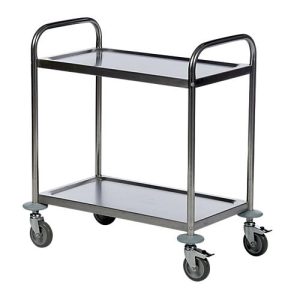 Edelstahl-Tischwagen 2 Etagen, 685 x 380 mm Edelstahl-Tischwagen 2 Etagen, 685 x 380 mm