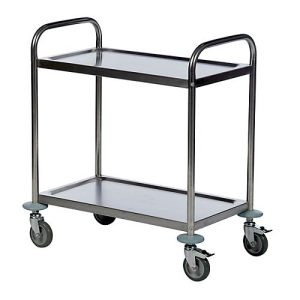 Edelstahl-Tischwagen 2 Etagen, 825 x 500 mm Edelstahl-Tischwagen 2 Etagen, 825 x 500 mm