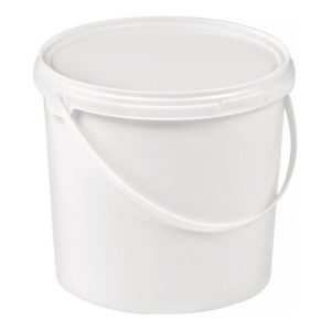 Eimer 5l Kunststoff,lebensmittelecht weiß Bügelgriff Stülpdeckel D.188mm H.214mm