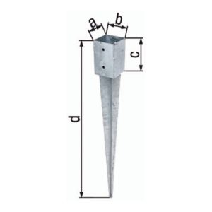 Einschlag-Bodenhülse a101xb101xc150xd900mm STA roh TZN GAH