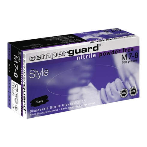 Einw.-Handsch.Semperguard Nitril Style Gr.XL schwarz Nitril 90 St./Box
