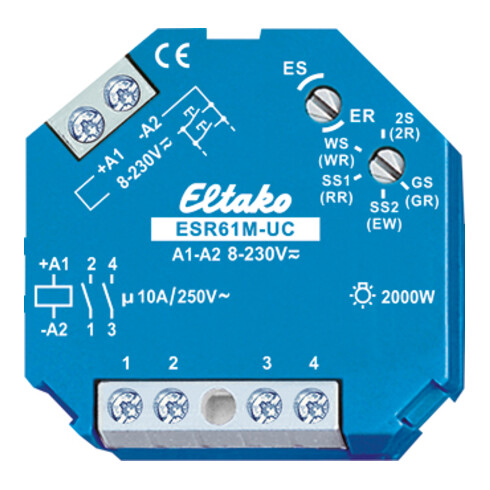 Eltako Multi.-Stromstoßschalter 1+1S. pot.frei 10A ESR61M-UC