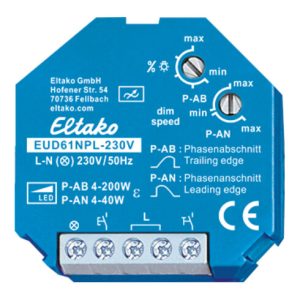 Eltako Universal-Dimmschalter Mindestlast nur 4W EUD61NPL-230V