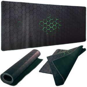 Gaming Schreibtisch-Unterlage Mauspad XL 80x30cm schwarz-grün