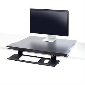 ergotron® WorkFit TX Schreibtischerhöhung, höhenverstellbare Monitorablage/Arbeitsfläche & höhenverstellbare Tastaturablage, bis 18,2 kg, schwarz