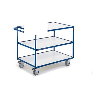 ESD-Tischwagen mit waagerechten Schiebebügeln, 3 Etagen, 790 x 490 mm