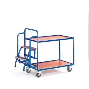 Etagenwagen mit Trittstufen, 2 Etagen