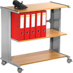 Etagenwagen Pragma, 3 Fachböden, alusilber/Buche Etagenwagen Pragma, 3 Fachböden, alusilber/Buche