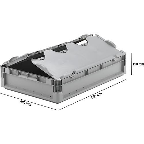 Euro Box Leichtbehälter ELB 6120, aus PP, Inhalt 23,3 L, mit Deckel, grau